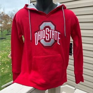Ohio State Women’s Small Hoodie w Front Pocket Embroidered‎ Logo Split Sides NWT